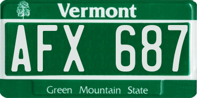 VT license plate AFX687