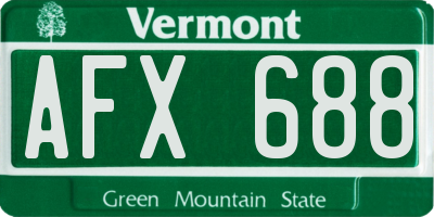 VT license plate AFX688