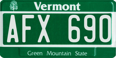 VT license plate AFX690