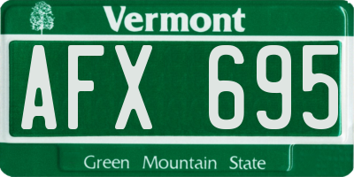 VT license plate AFX695