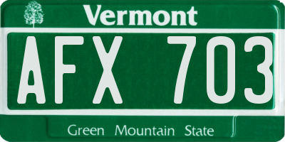 VT license plate AFX703