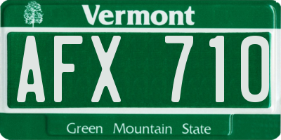 VT license plate AFX710