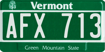 VT license plate AFX713