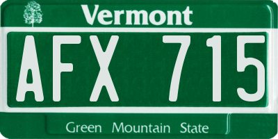 VT license plate AFX715