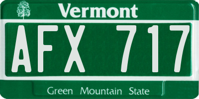 VT license plate AFX717