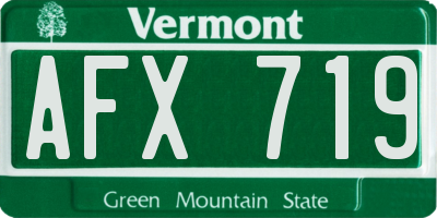 VT license plate AFX719