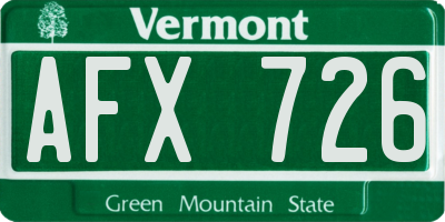 VT license plate AFX726