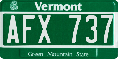 VT license plate AFX737