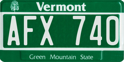 VT license plate AFX740