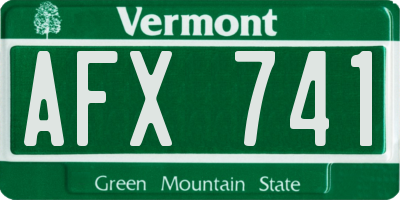VT license plate AFX741