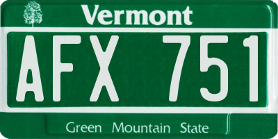 VT license plate AFX751