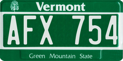 VT license plate AFX754