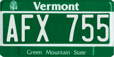 VT license plate AFX755