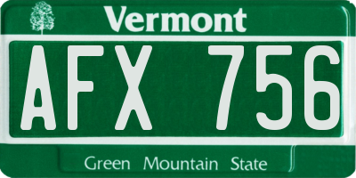 VT license plate AFX756