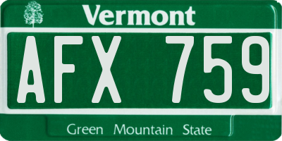 VT license plate AFX759