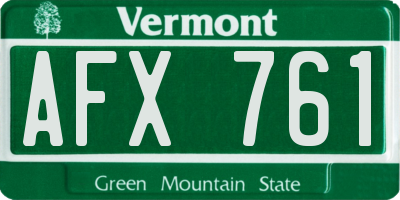 VT license plate AFX761