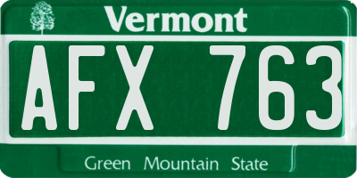 VT license plate AFX763