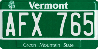 VT license plate AFX765