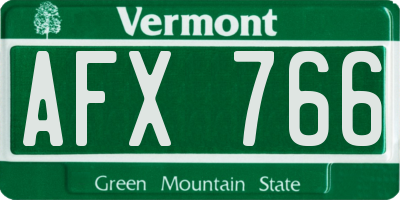 VT license plate AFX766