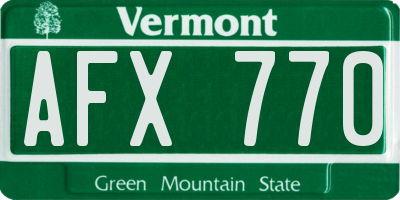 VT license plate AFX770