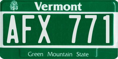 VT license plate AFX771