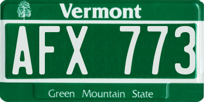 VT license plate AFX773