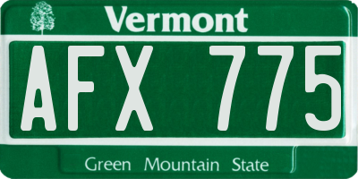 VT license plate AFX775