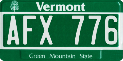 VT license plate AFX776