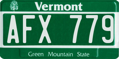VT license plate AFX779