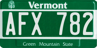 VT license plate AFX782