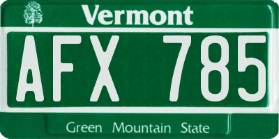 VT license plate AFX785