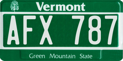 VT license plate AFX787