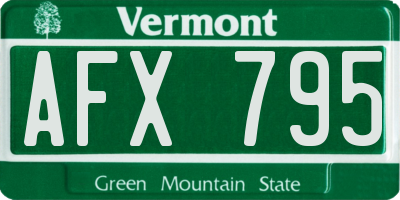VT license plate AFX795