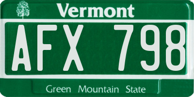 VT license plate AFX798
