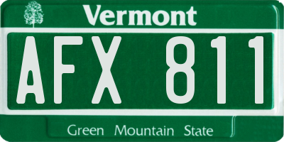 VT license plate AFX811
