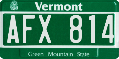 VT license plate AFX814