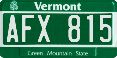 VT license plate AFX815