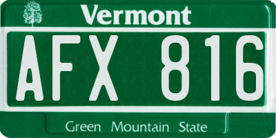 VT license plate AFX816