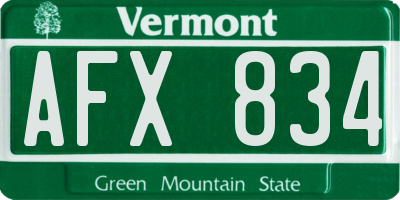 VT license plate AFX834