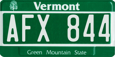 VT license plate AFX844