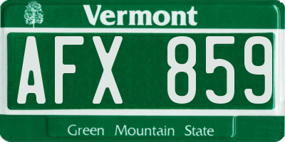 VT license plate AFX859