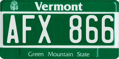 VT license plate AFX866