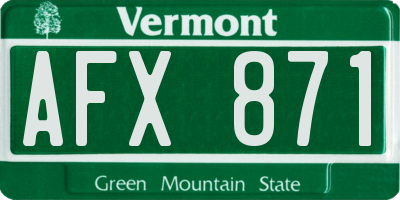 VT license plate AFX871