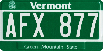 VT license plate AFX877