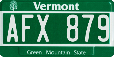 VT license plate AFX879