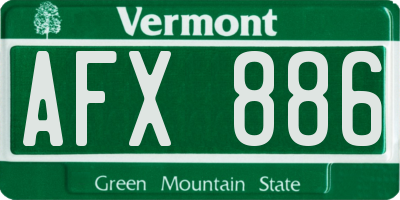 VT license plate AFX886