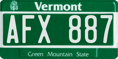 VT license plate AFX887