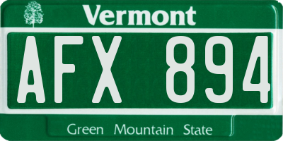 VT license plate AFX894