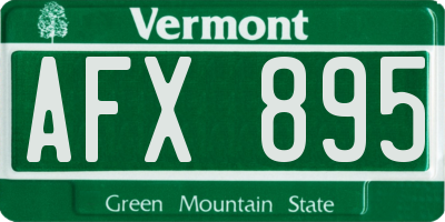 VT license plate AFX895