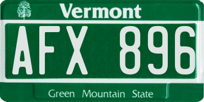 VT license plate AFX896